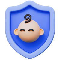 Shield with Child 3D Icon by Gav