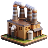 beautiful creative Factory with Smoke Stacks Transparent Background genuine Free PNG by Kenil Rafaliya