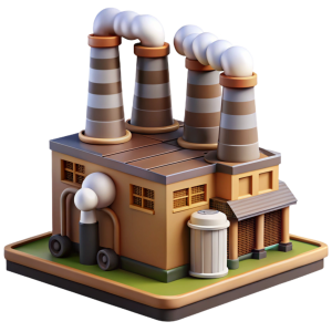 beautiful creative Factory with Smoke Stacks Transparent Background genuine Free PNG by Kenil Rafaliya